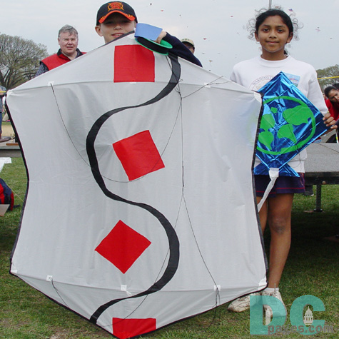 Smithsonian Kite Festival - Award Ceremony - 15 and under -Bowed Kite - Gabriel Little First - Genevieve Francis Second
 