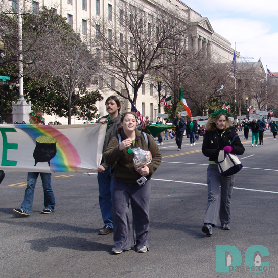 DC St. Patricks Day Parade - Throwing Candy to the children is an Irish tradition just like finding a pot of gold at the end of the rainbow.