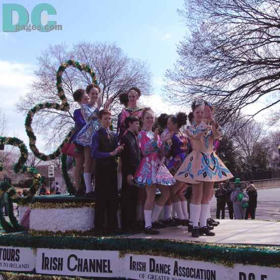 Irash Dance Association of Greater Washington performs on Shamrock float.