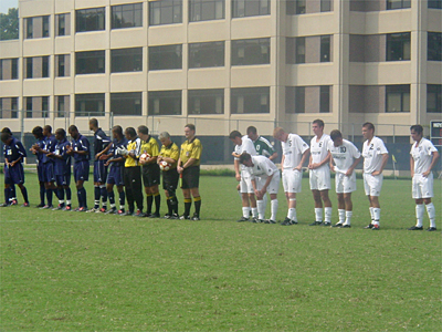 The Howard Bison and the Georegetown Hoyas introduce their starters before the game begins.