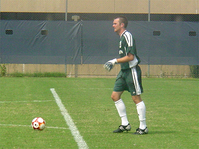 Senior goalkeeper Tim Hogan of Georgetown amazed the crowd by preventing the Bison from scoring.