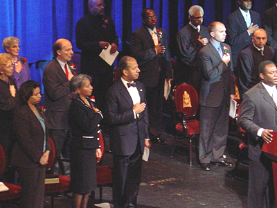 A close up of the Mayor at the beginning of the ceremony