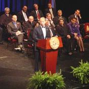 Mayor Anthony A Williams giving his speech