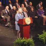 Kathleen Patterson speaking to the audience