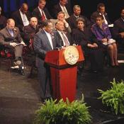 In mid speech, Vincent Orange