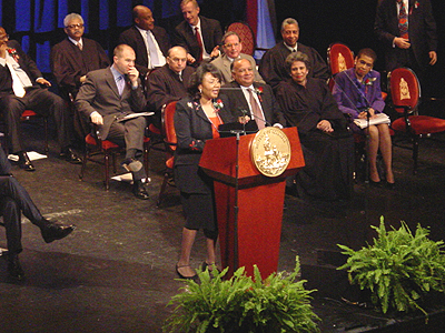 Linda Cropp, speaking as the new Chairmen of City Council