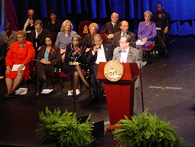 Jim Graham giving his speech