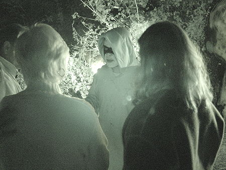 Markoff's Haunted Forest Staff prepare guests for their journey.  
 
