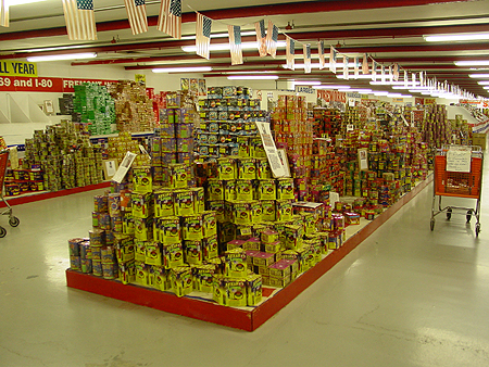 Row after row of different fireworks, it's incredible