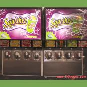 All-syrup Super Squishys come in many flavors : Jolly Rancher, Bannana, Coca-Cola, Pina Colada, Orange, Sour Apple, and Wild Cherry. Get a large and go crazy, Broadway style.