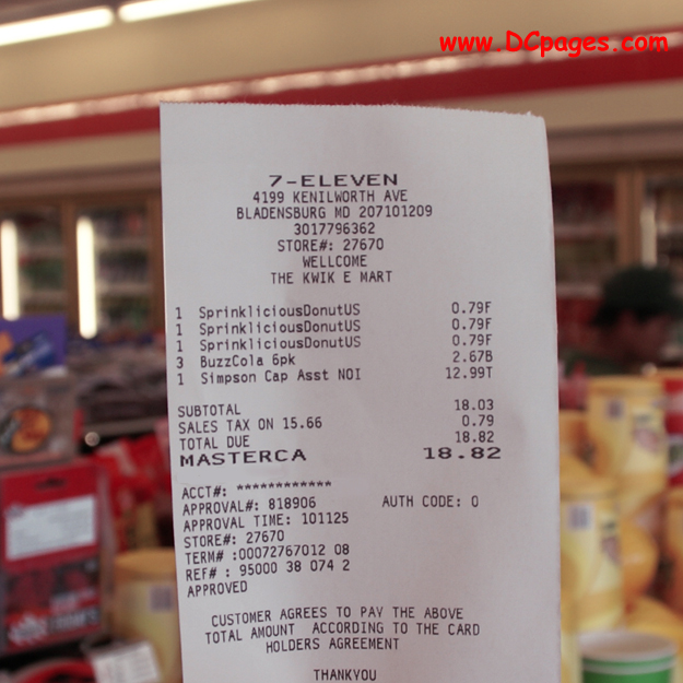 3 Sprinklicious Doughnuts, 3 Buzz Colas, and one KWIK-E-MART baseball cap cost me a total of $18.82. But it was worth it.