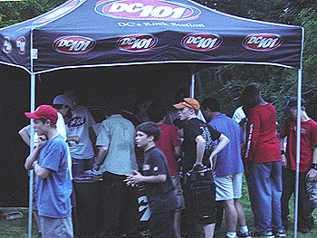 Kids were lining up to get their free DC 101 t-shirts.