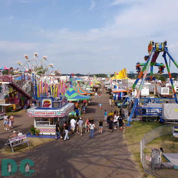 Ferris Wheel view of the Prince William County Fair Midway.
