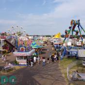 Ferris Wheel view of the Prince William County Fair Midway.