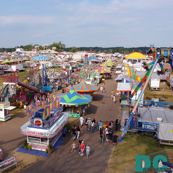 Ferris Wheel view of the Prince William County Fair Midway.