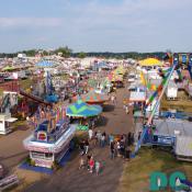 Ferris Wheel view of the Prince William County Fair Midway.