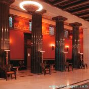 Doric columns of polished green Windsor granite.