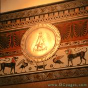 Bronze frieze located on the top of the Atrium. This emblem represents the 14 degree.