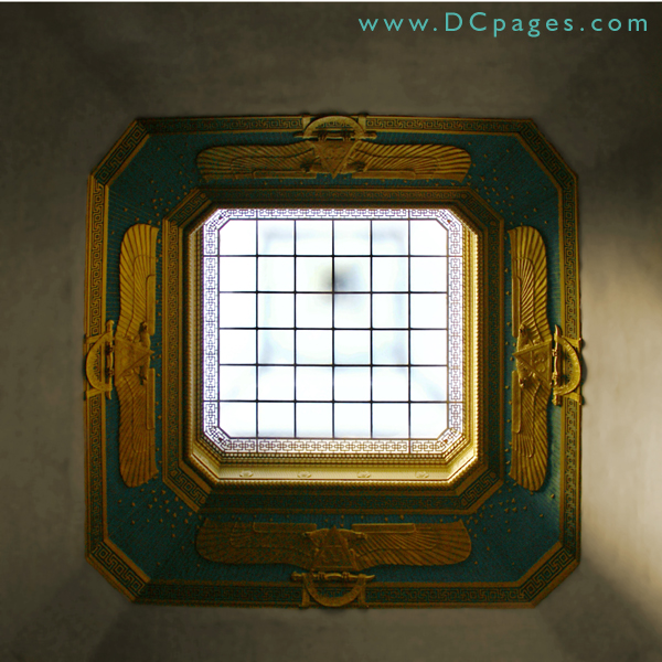 Upward view of the Skylight directly above the the Grand Temple alter. The skylight is supposed to represent the heavens.