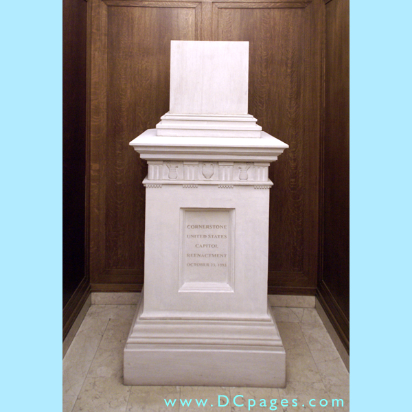 Cornerstone Hall of Freedom - The replica cornerstone used for the United States Capitol Bicentenial Celebration on October 23, 1993.