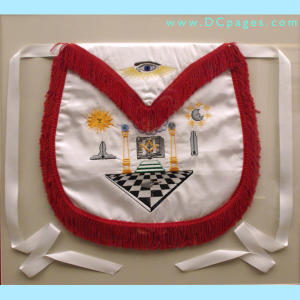 Cornerstone Hall of Freedom - The Masonic aprons used during the Cornerstone Celebration.