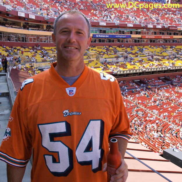 Washington Redskins Home Opener - Although most of the 90,000+ fans were rooting for the home team, there were a few Dolphin fans scattered around the stadium.