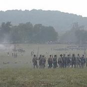 The First Battle of Bull Run: Smoke on the Battlefield. The Union begins to pull back.  