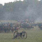 The First Battle of Bull Run: Preparing To Ride.  Union soldiers prepare to ride back to Washington, D.C. on July 22.  