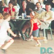 Look at their SMILE! They looked so happy! Parents watched their kids dancing and running around. 