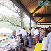 There was a huge line to get FREE food provided by Cafe Saint-EX and Matchbox. The delicious food had gone so quickly!