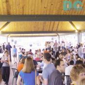 A scene at the Picnic Pavillion. The pavillion was crowded with people having good time.