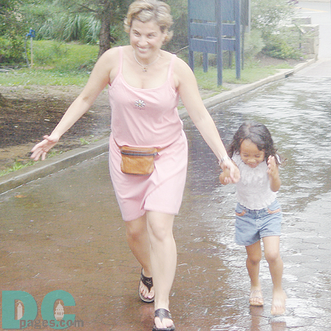 "Come with me, mummy!" She tried it again with her mother.