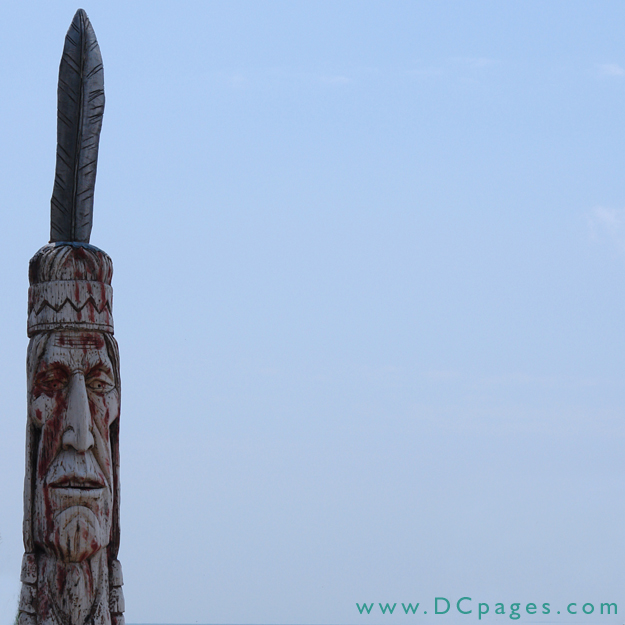 Ocean City - Just past the pier stands 'Maryland's Indian - Trail of the Whispering Giants'.