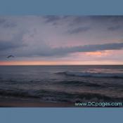 Ocean City - During sunrise, the sun appears larger on the horizon, but this is another optical illusion.