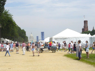 Crowds, tents and the Capitol