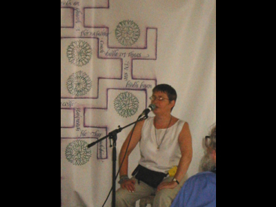 The Narrative Stage where people sang and told stories.  This woman had an amazing voice