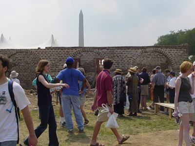 many people gathered fascinated