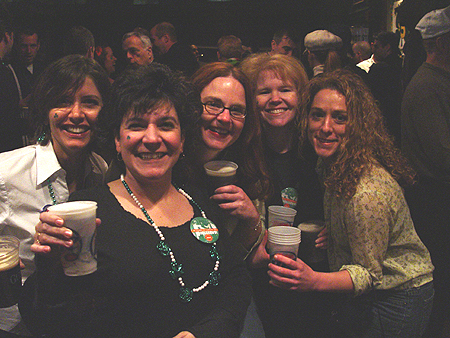 Five Leprechauns having a good time.