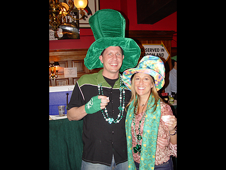 Two Cats wearing green stovepipe hats......They wear em in the bar.....They wear em in the car.....They make everybody think.....'Its time for me to take another drink.'