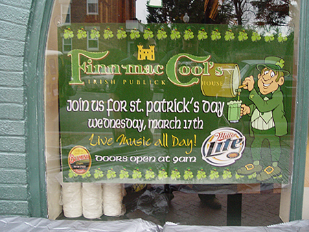 Fin Mac Cools was a great time. Hope next Saint Patty's they will be promoting Guinness.