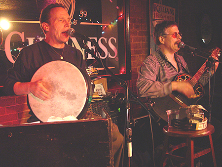 Q. What's more Irish than green beer?
A. Saint Michaels Patrick traditional Irish music duo.