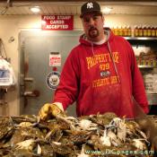 Our staff bought a bushel of crabs for dinner. They were sweet and had a lot of meat.