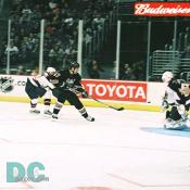 Bryan Muir lifts a backhand shot to the glove side and scores his first goal as a member of the Caps.