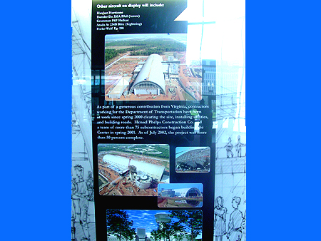 The Aircraft hangars rest within the picture