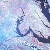 This is what Maryland, Washington DC, and Virgina look like from space.