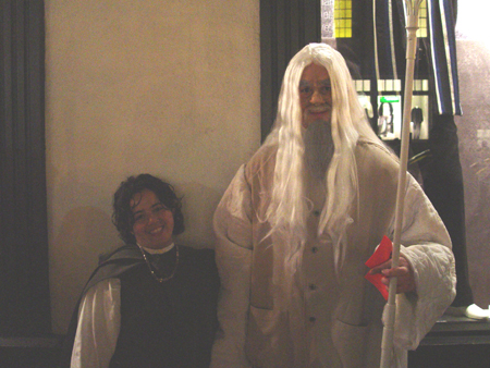 Gandalf the Great with his hobbit friend Frodo of Middle Earth were here to get down and party.
 