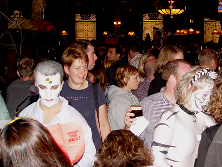 Floor space got crowded at J. Pauls early, ask the crash test dummy