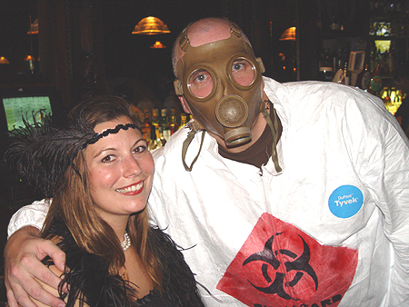 1920's flapper girl with her very special friend Biohazardman