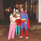 Superman Hangin with the Energizer bunny and his Martian honey.