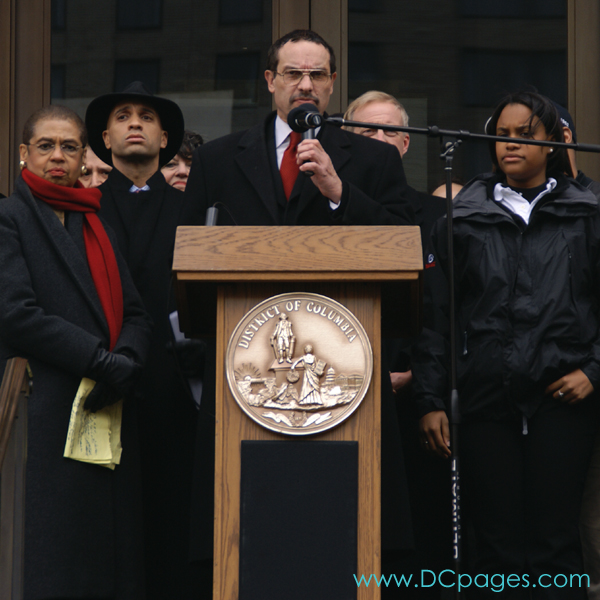 Vincent Gray, Chair of the DC City Council. "Today, on Emancipation Day, we should be celebrating enactment of the DC VOTING RIGHTS BILL by the CONGRESS. But once again, Those who would nullify us have crafted yet another slow-down trick with the amendment to elimiate our control laws as a ploy to keep us from what is RIGHTFULLY OURS." 